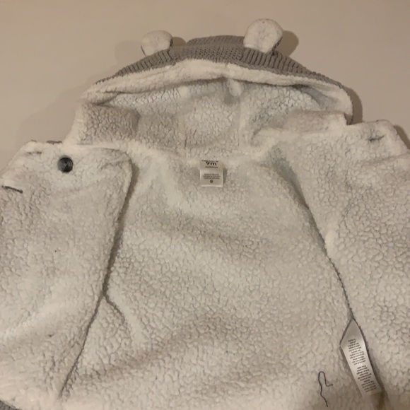 Carter’s baby’s grey knit hooded sweater. - Picture 2 of 5